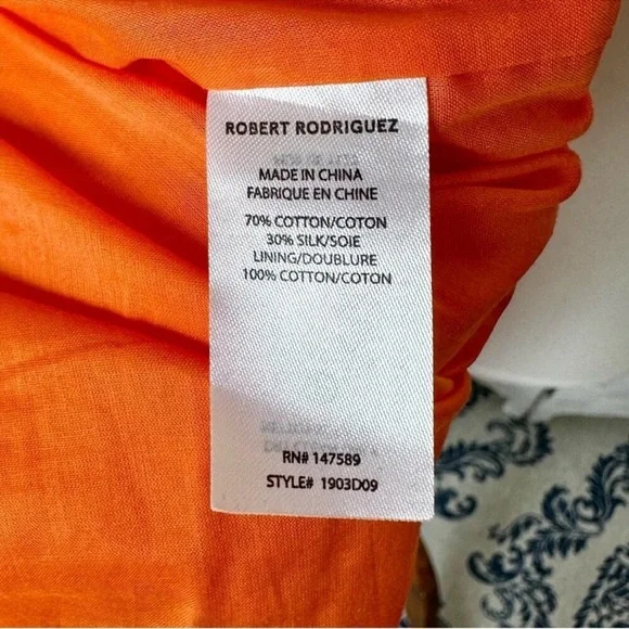 Robert Rodriguez Orange Silk Ling Sleeve Dress With Belt Size 2 NWT - Picture 10 of 13